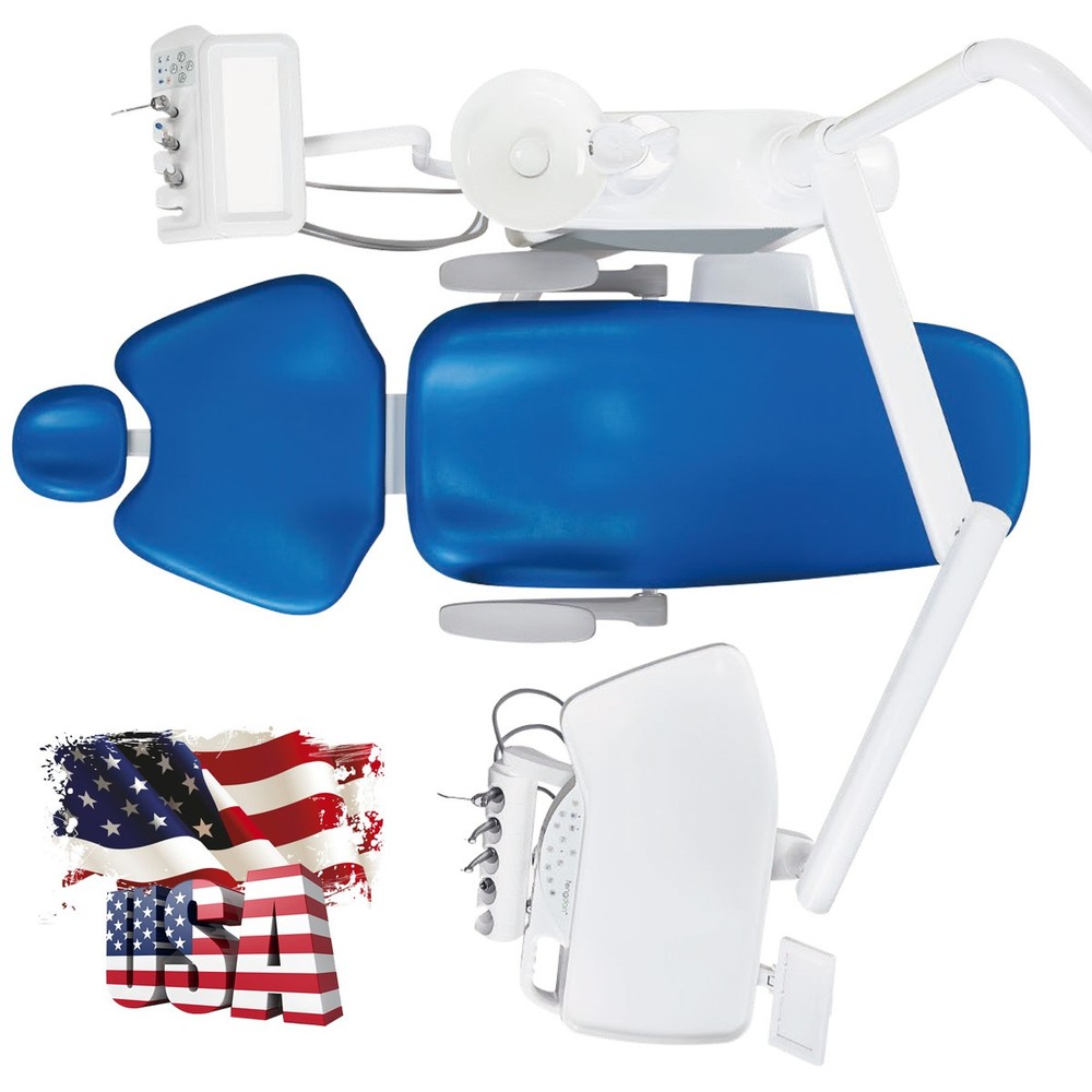 FDA Dental Chair Unit Computer Controlled DC Motor Hard Leather+Stool Kit/Sensor