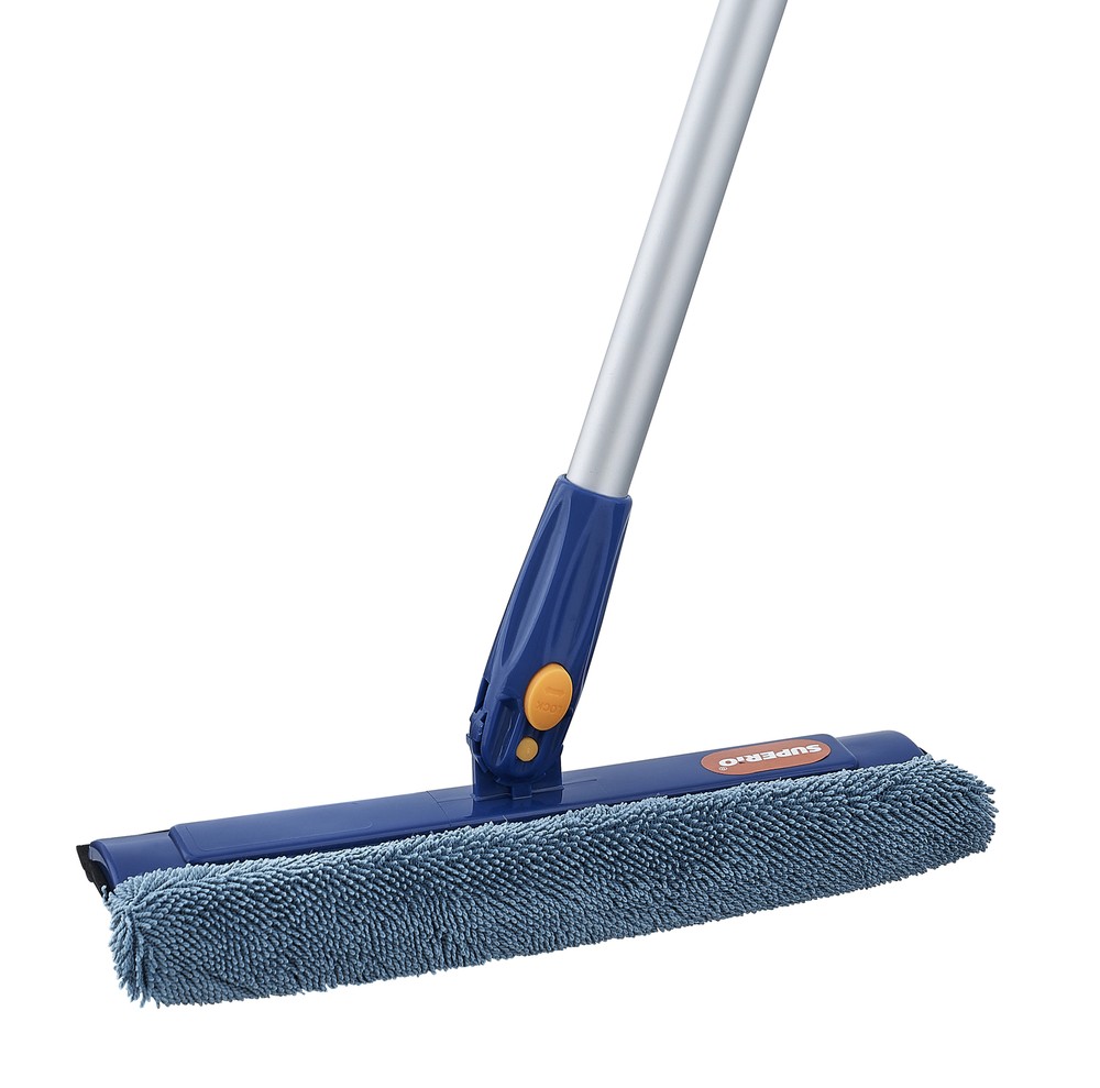 Superio Window Washer and Silicone Squeegee, Auto Easy Grip Extendable Handle