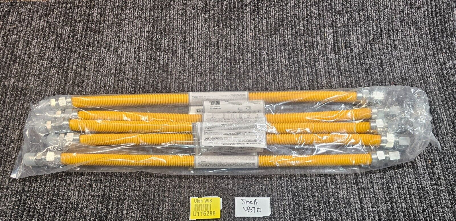 (QTY 5) Proline 1/2" MIP x 1/2" FIP x 24" Coated Stainless Steel Gas Connector