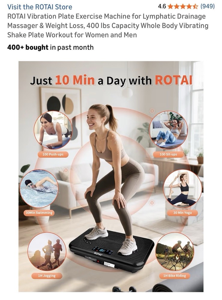 Shake Plate Vibration Exercise Machine for Lymphatic Drainage & Weight Loss