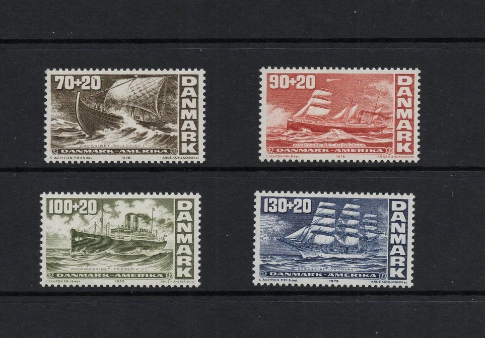 T0247   Denmark   1976   ships   4v.   MNH