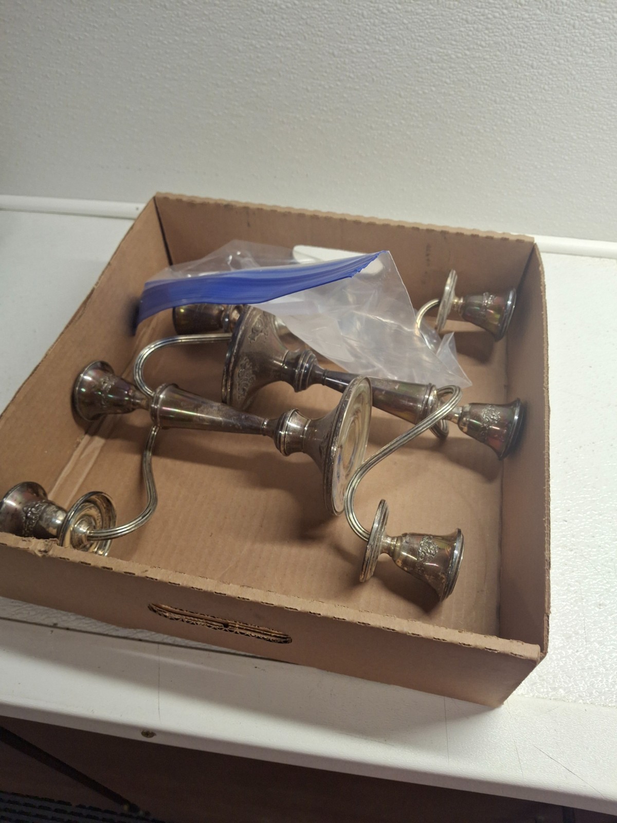 Vintage Gorham Sterling Silver Candelabra Candle Holders 890 (2) with Extras