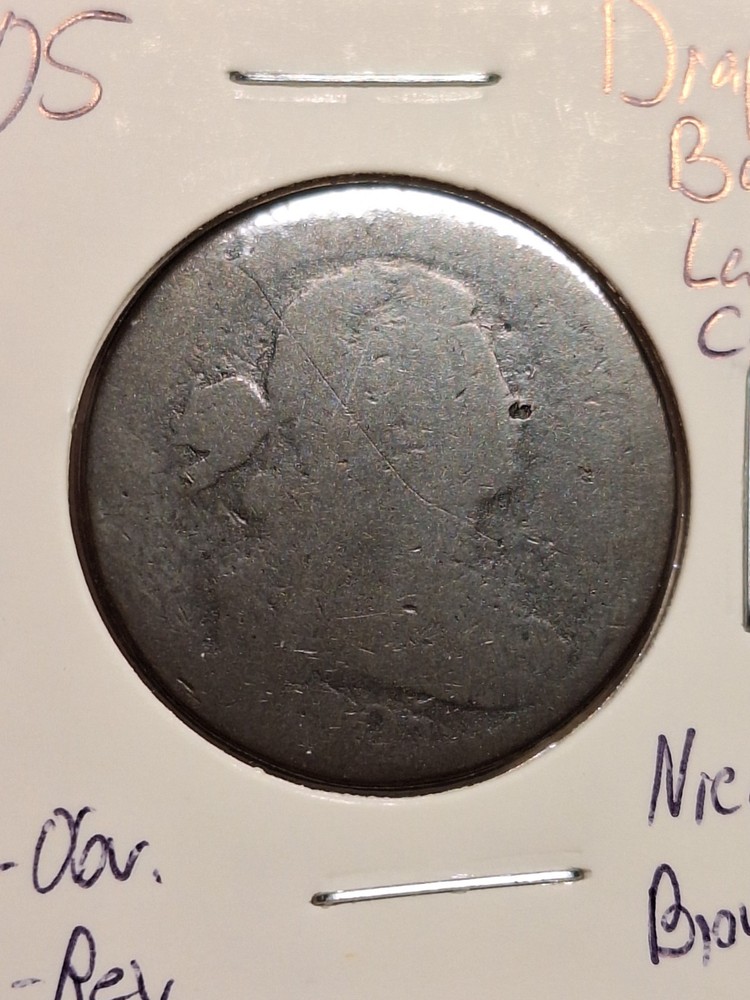 1805 Draped Bust Large Cent Worn Nicely Circulated Brown