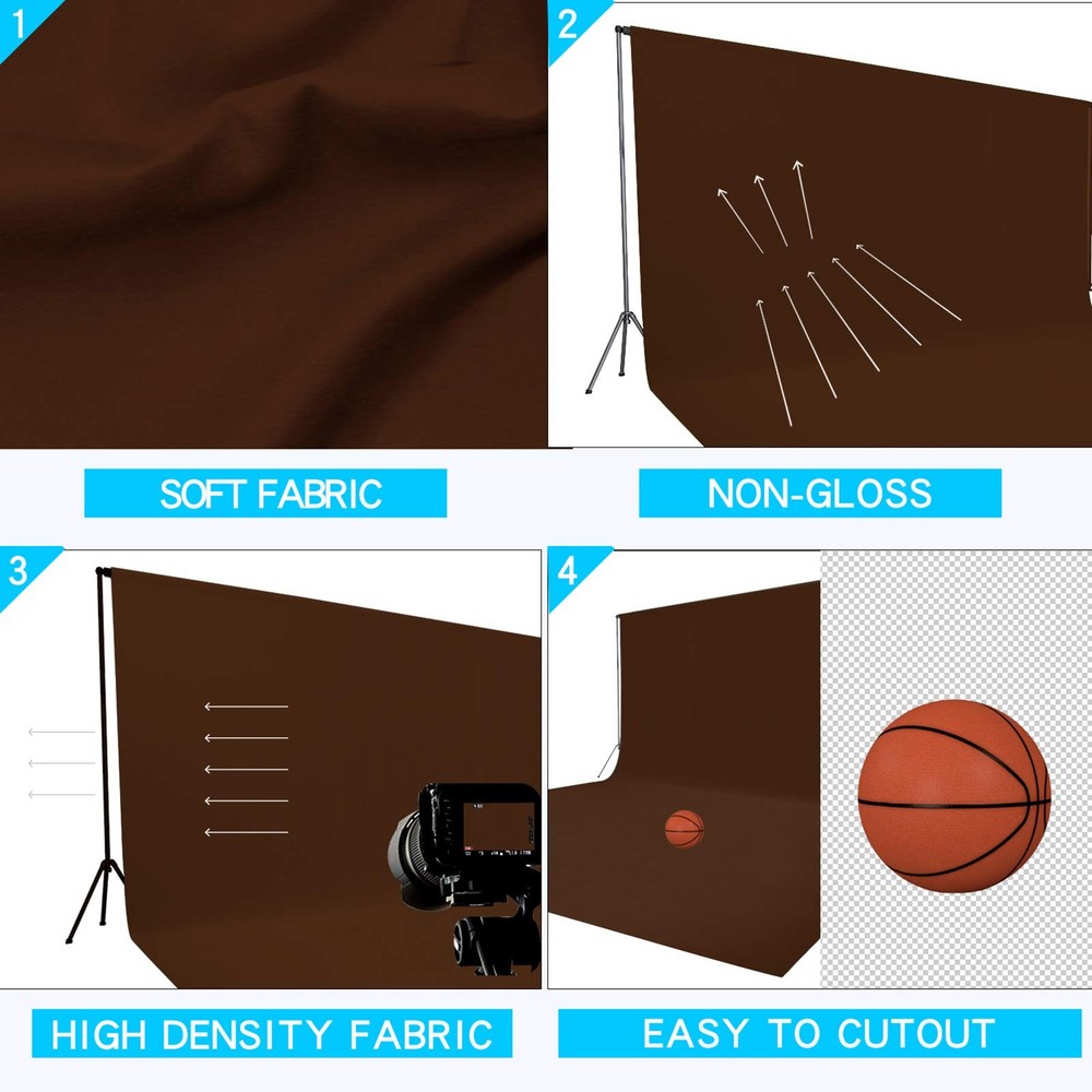 Brown Photo Backdrop 5x7 ft Collapsible High Density Screen for Studio