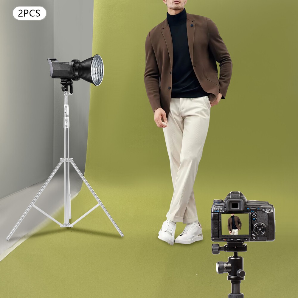 2pcs Adjustable Photography Light Stand Kit with Softbox and Backdrop Support