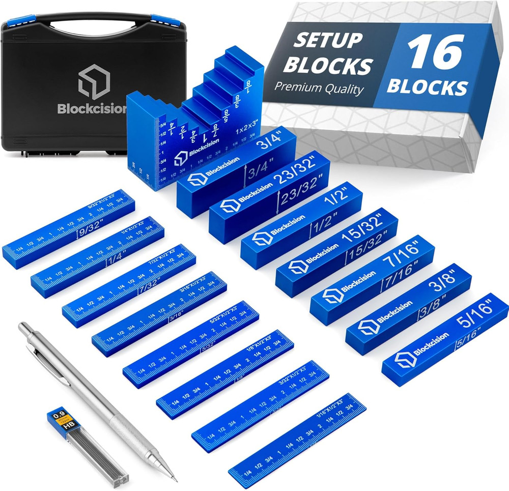 Blockcision Setup Blocks Woodworking Tools - Height Gauge Block Set with Easy Bl