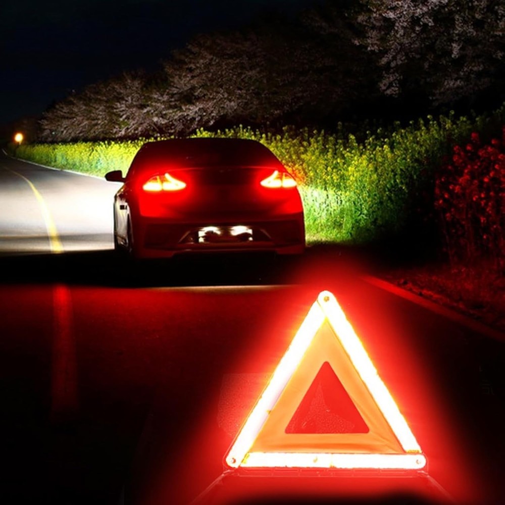 Reflective Warning Triangle for Vehicles, Emergency Warning Triangle Roadside...