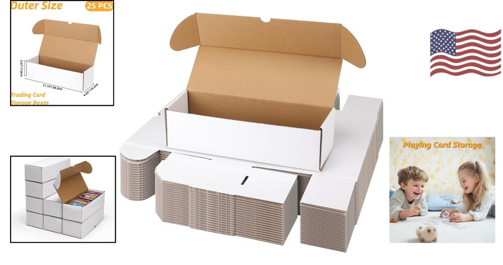 Multi-Purpose Card Storage - 25 Brown Boxes with Writable Labels, 900 Capacity