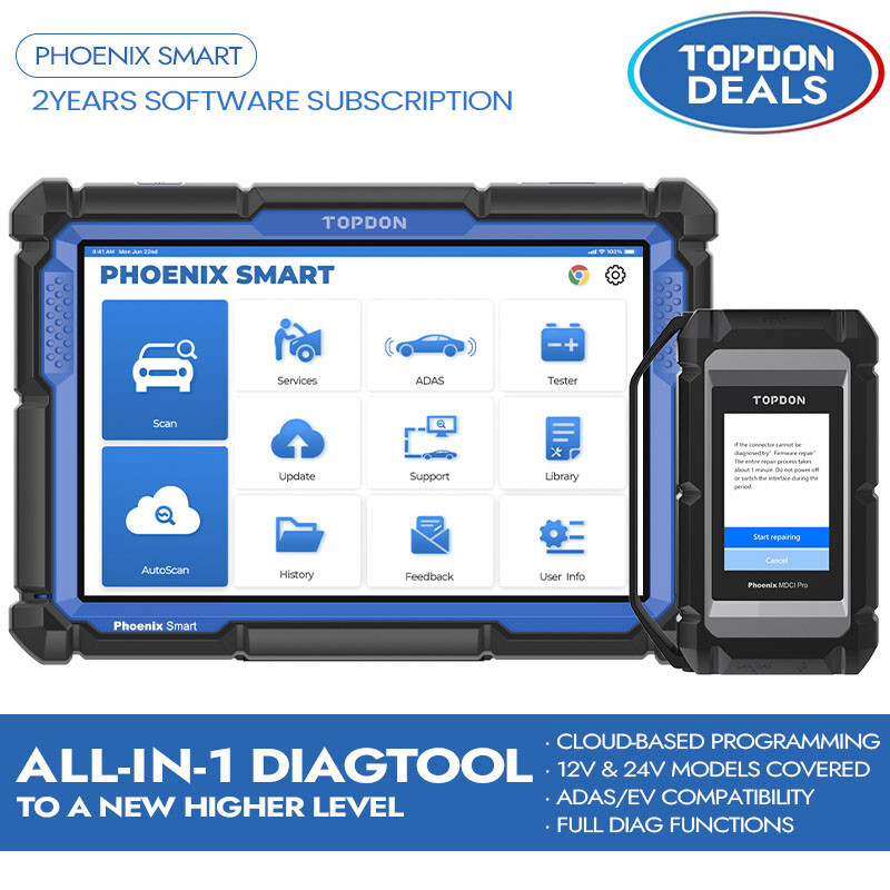 2024 TOPDON Phoenix Smart Ultra OBD2 Vehicle Diagnostic Scanner Programming Tool