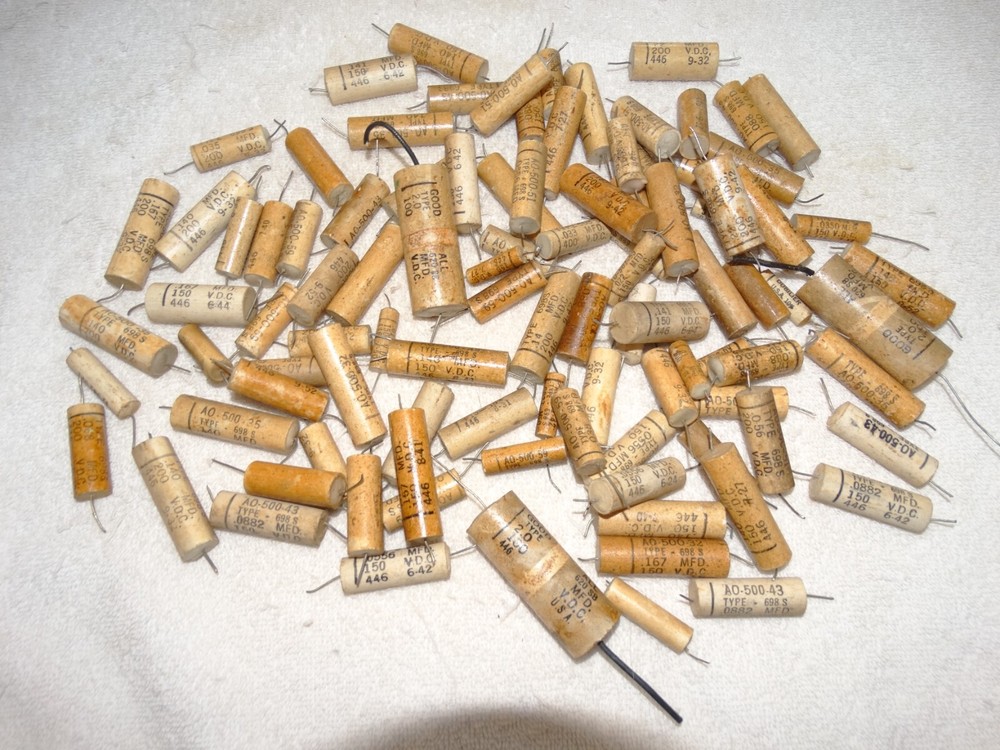 100 - Vintage 1950's Ceramic Capacitor Pulls 100-150-200 vdc #16