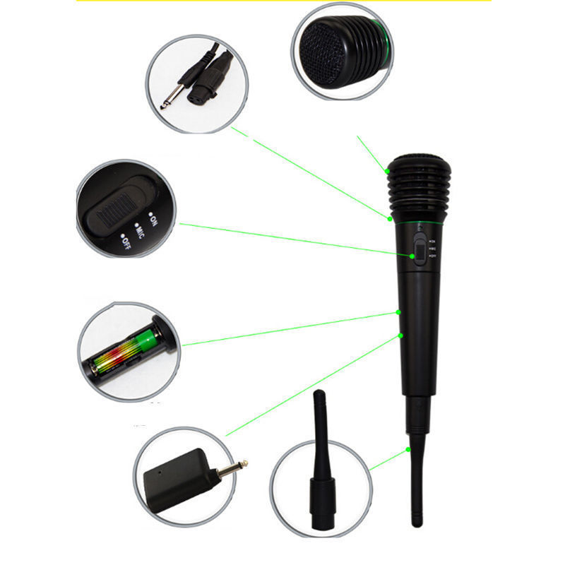 Wired&Wireless 2in1 Handheld Microphone Mic Receiver System for Singing Party US