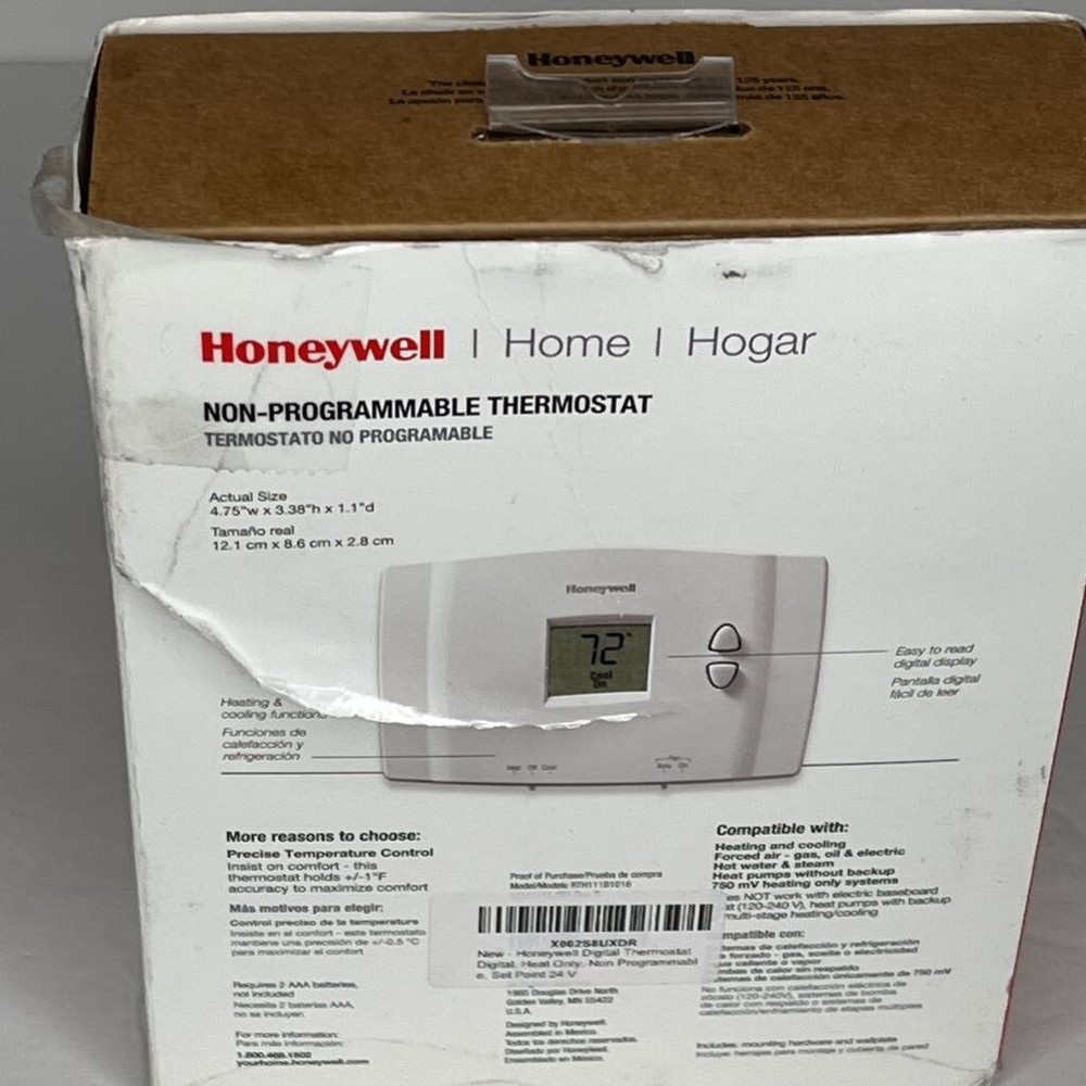 Honeywell Heating & Cooling Non - Programmable Thermostat Digital Display