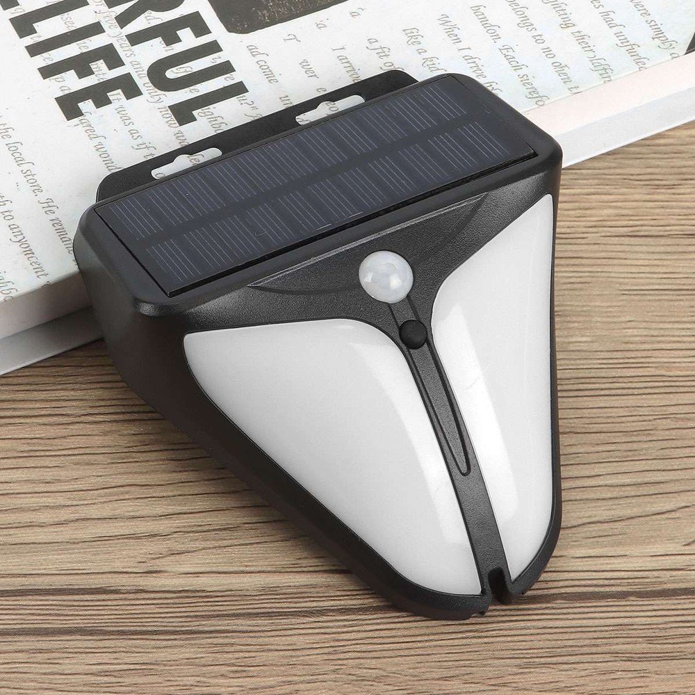 Solar Alarm LED Light with Strobe Light Motion Sensor Detector Wireless Outdoor