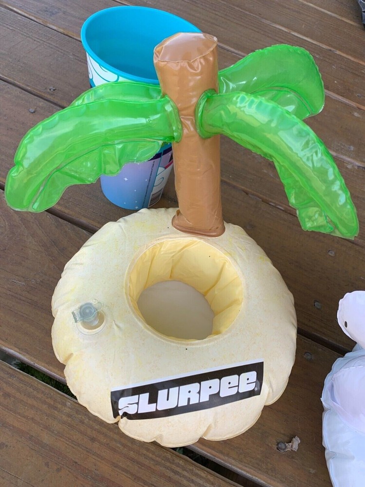 Unicorn & Palm Tree Inflatable Floating Cup Drink Beverage Pool Float