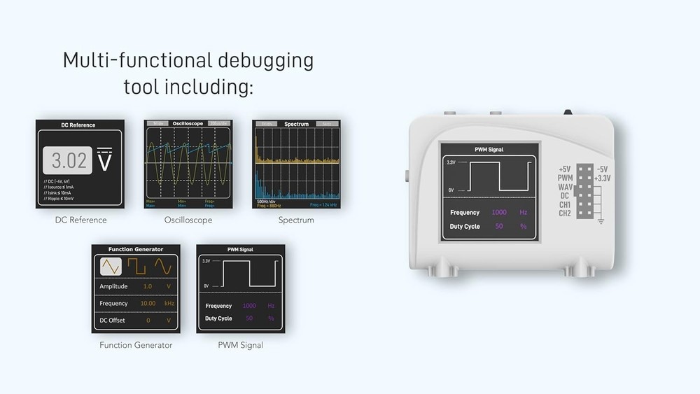 Zoolark pocket Circuit debugger, oscilloscope, spectrum analyzer
