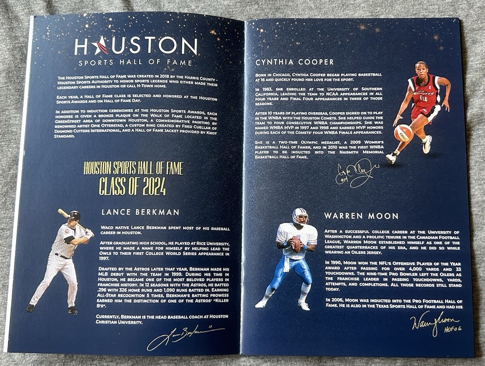 Houston Sports Awards 1/30/2024 Program.