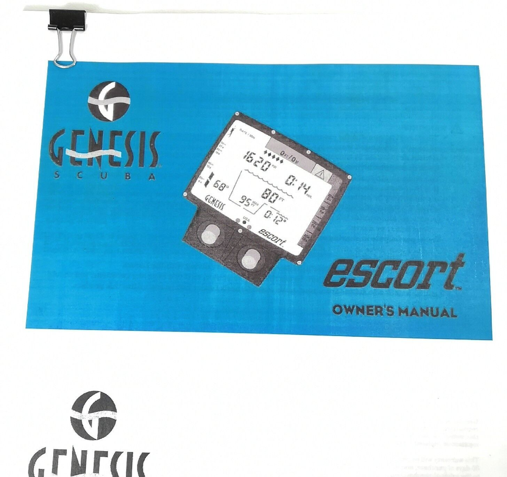 Genesis Escort Scuba Dive Computer Printed Manual