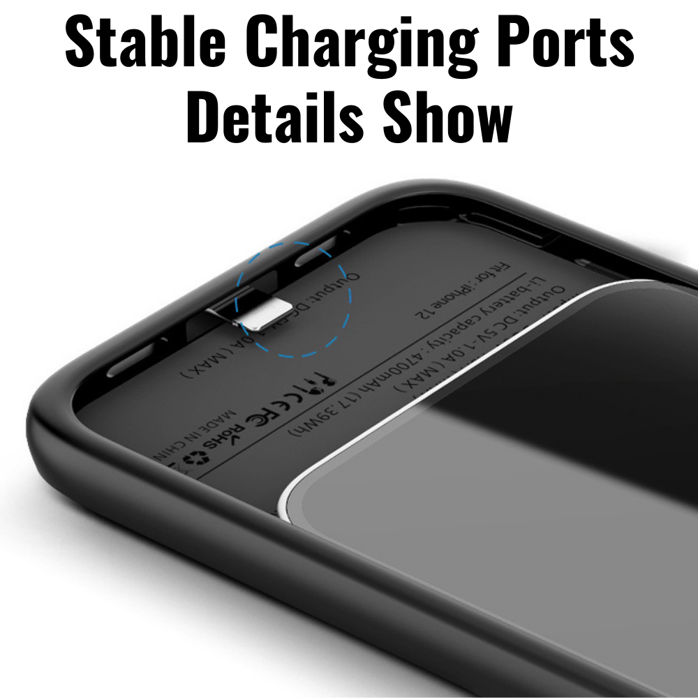 For iPhone 14 13 12 11 External Battery Charger Case Power Bank Charging Cover