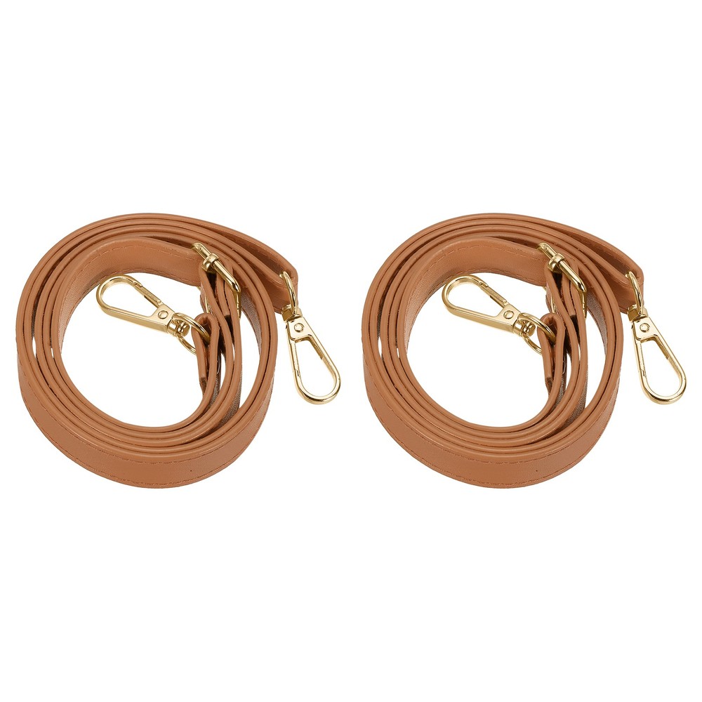 51" Leather Purse Strap Replacement Silver Buckle for Handbag(2 Pack, Brown)