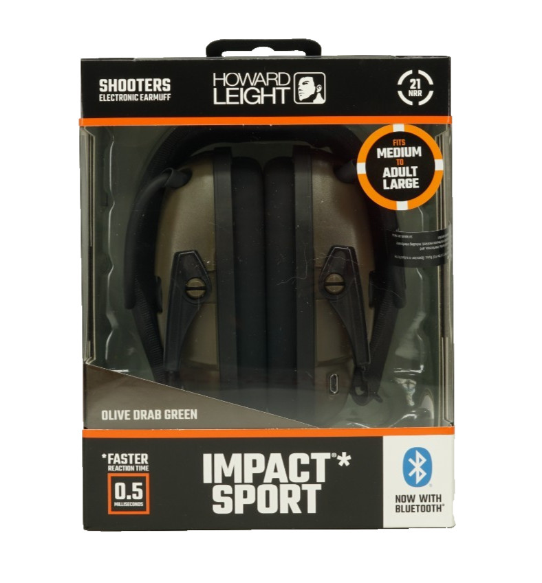 Howard Leight Impact Sport BLUETOOTH 21NRR Shooters Electronic Earmuff / OLIVE