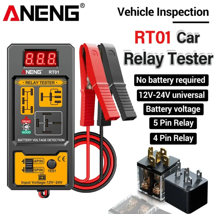 Probador universal de relés para automóvil, Probador de voltaje RT01, Batería AR