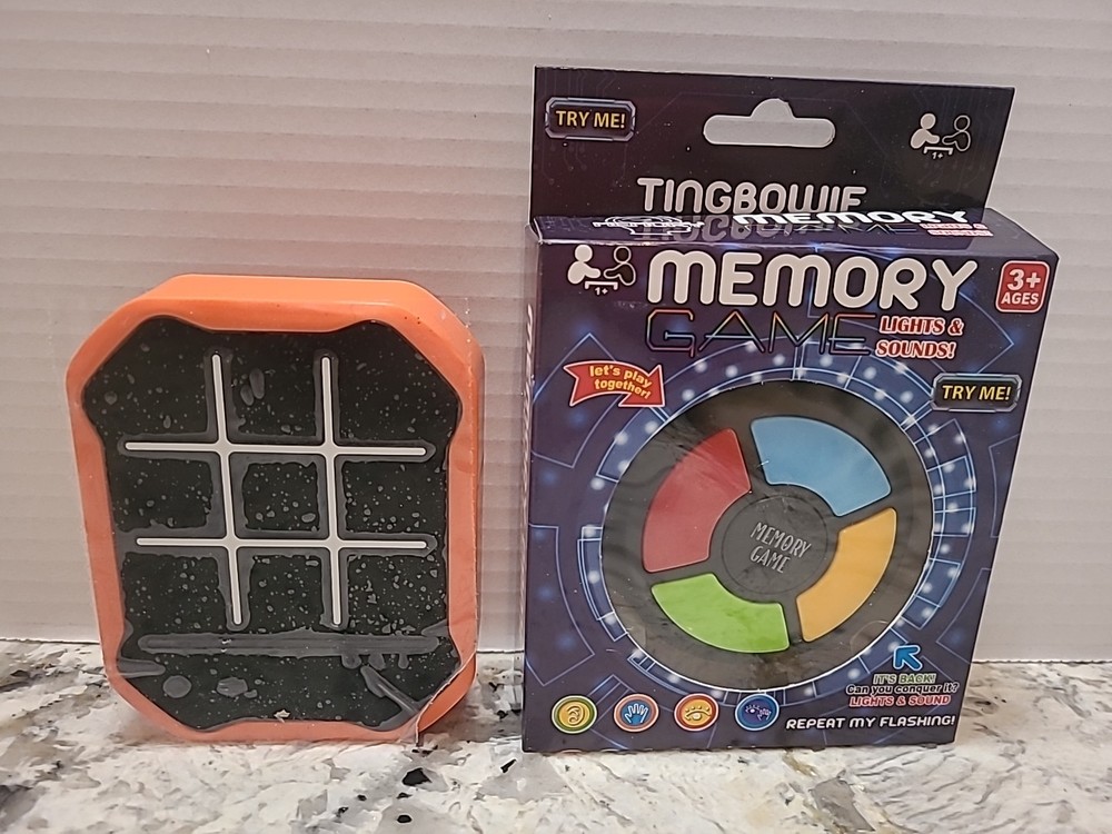 Light Up Memory Handheld Game: Color Memorizing, Lights & Sounds Tic Tac Toe