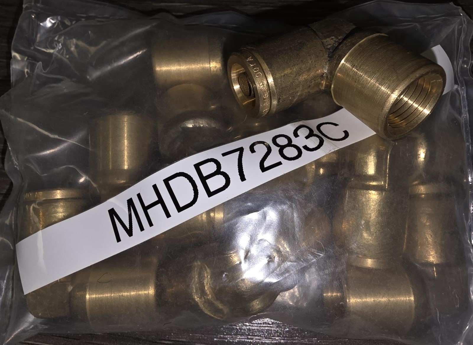 DOT Brass 90 deg Connector Push-Lock Air Brake Fitting 1/4 X 3/8 NPT - (10)