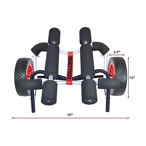 Malone MPG521 Fishing Canoes WideTrak ATB Large Kayak / Canoe Cart with Bunks