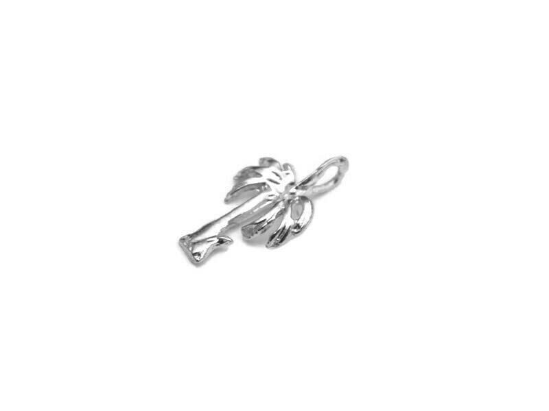 Tiny Palm Charm Pendant .925 Sterling Silver