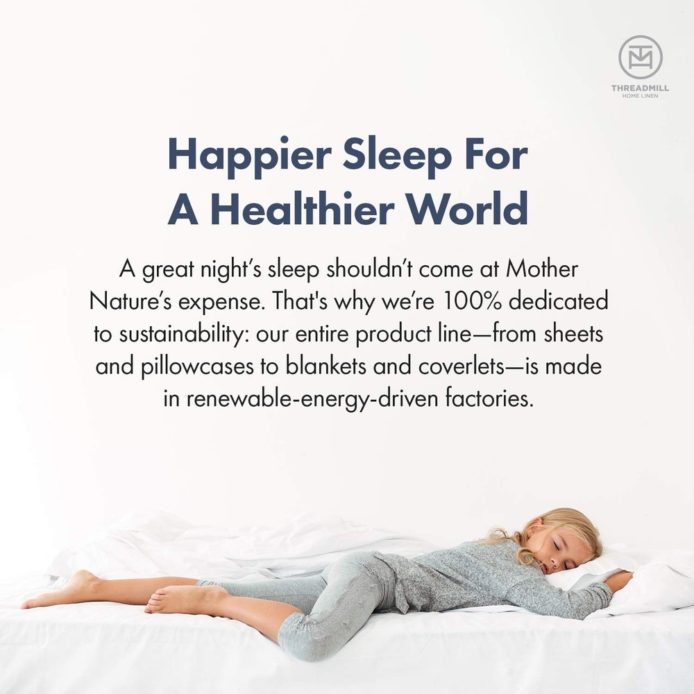 Threadmill 100% Cotton Sheets for Twin Size Bed - 600 Thread Count Twin Bed S...