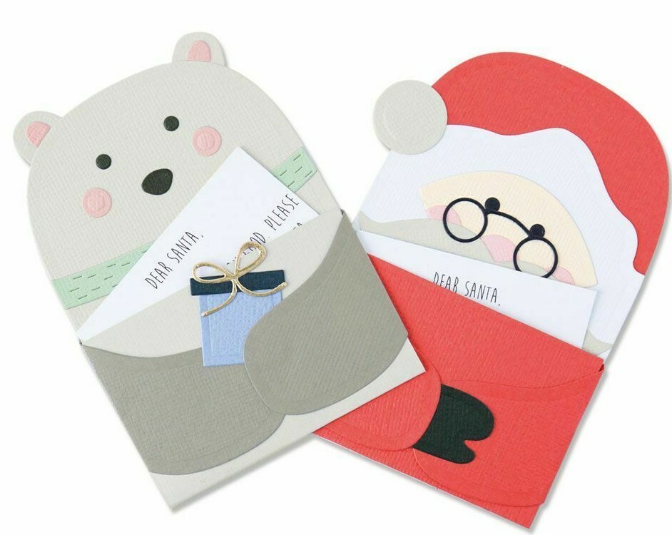 Santa's Letter Christmas Sizzix Thinlits Metal Die Set 664456 NEW!