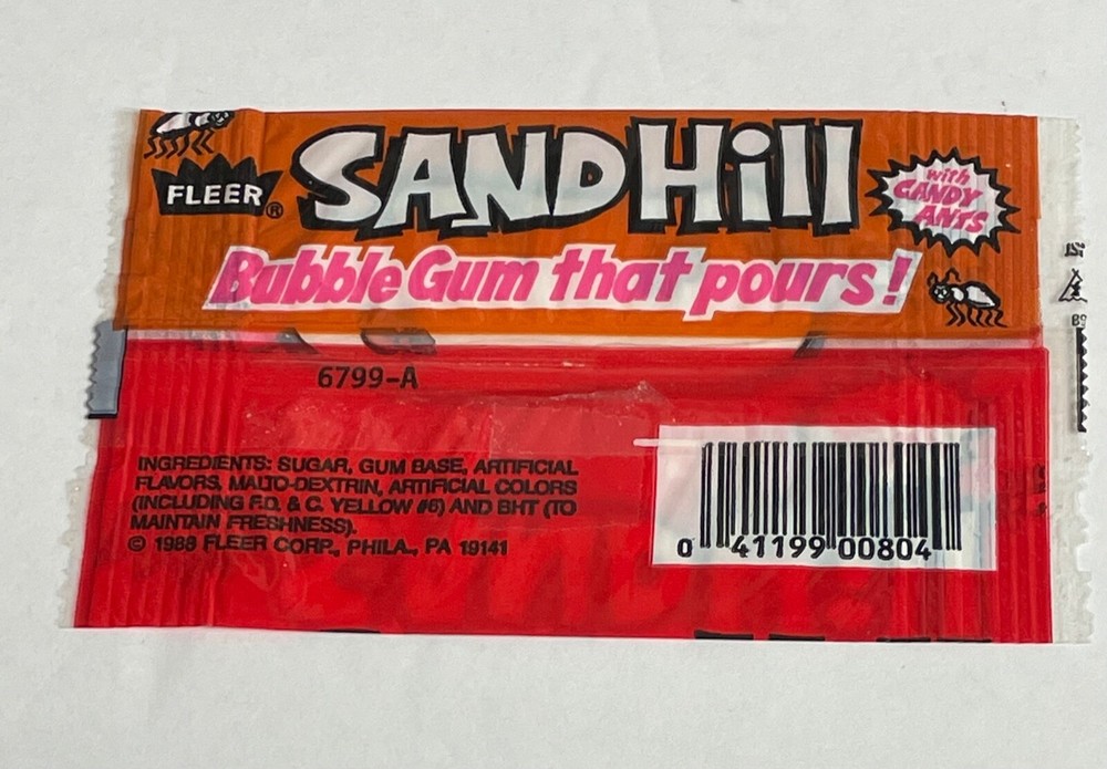 Vintage Fleer SANDHILL Bubble Gum Wrapper candy retro