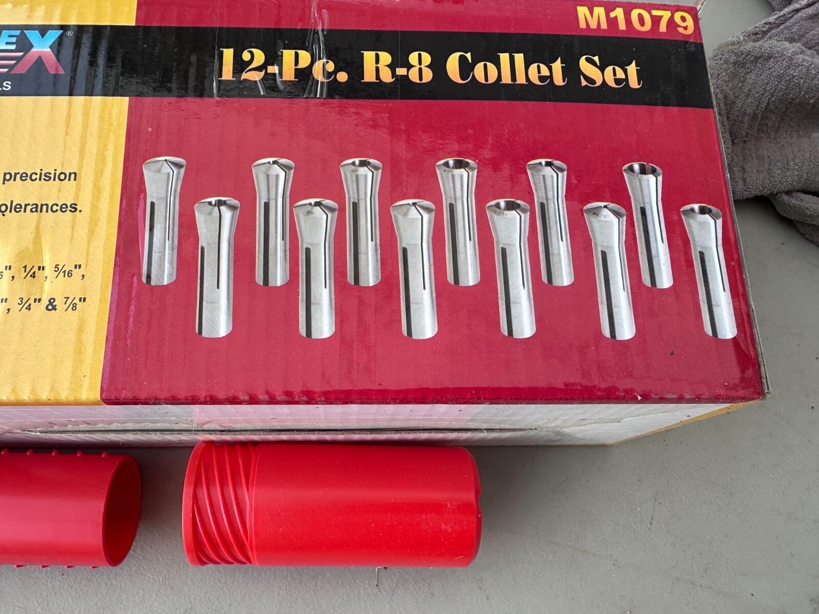 SteeleX M1079 R-8 Collet Set - 1/8" - 7/8" (in 1/16" Increments) - Lot of 12