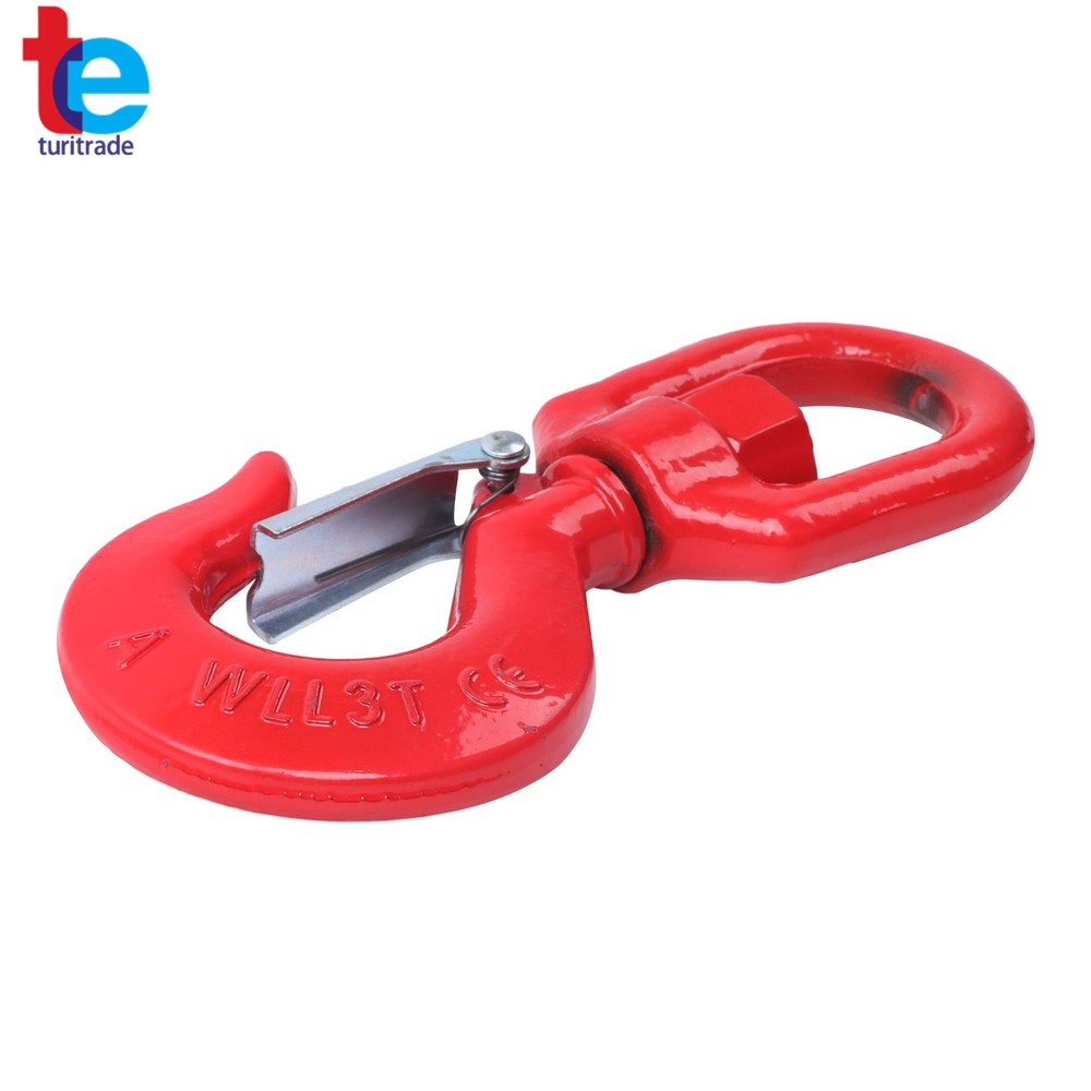 3 Ton 5/8" Locking Swivel Hook Grade 80 Lifting Hook Rigging with Latch
