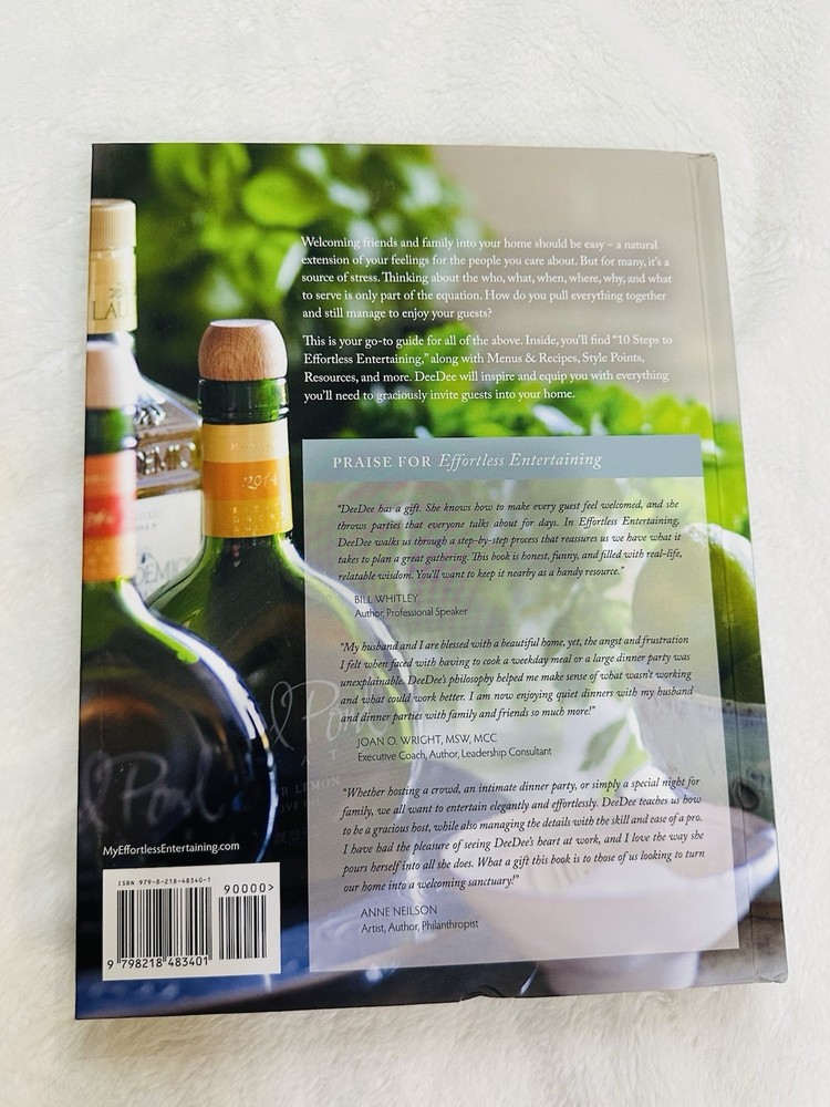 Effortless Entertaining Guide DeeDee Dalrymple 2017 Menus Resources Tips Book