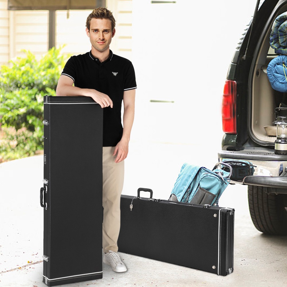 High Grade Electric Guitar Square Hard Case Flat Black