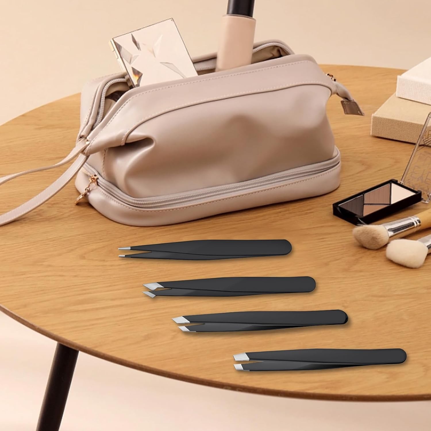 Eyebrow Tweezers Eyebrow Clip 4Piece Hair Beauty Pluckers Stainless Steel