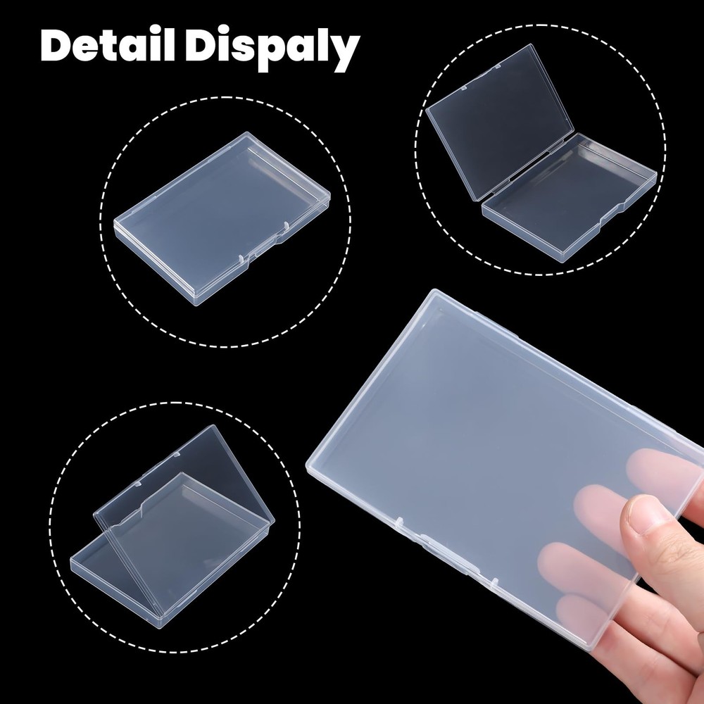 4 pcs Small Plastic Box, Clear Mini Storage Containers with Hinged Lid clear