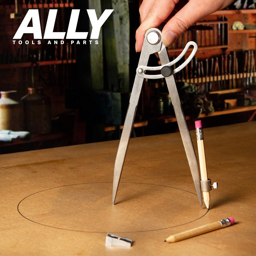 ALLY Tools 8 Inch Precision Locking Wing Divider/Woodworking Compass with Pen...