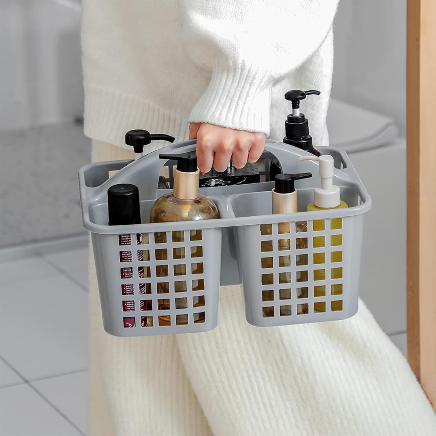 Shower Organizer Basket, Plastic College Essentials Holder