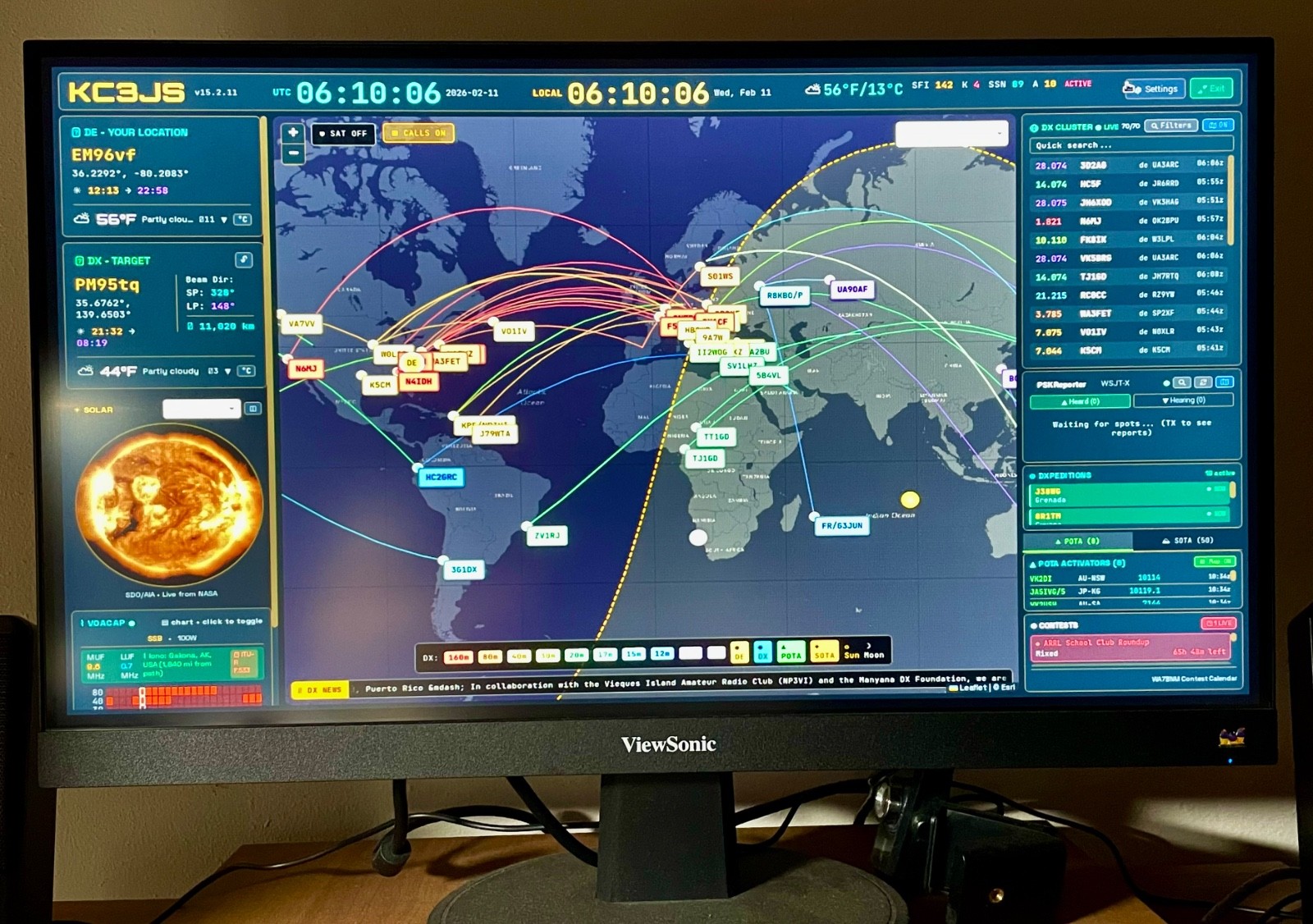 HamClock-Ham Radio World Clock on Pi-3A+ (Includes 3-port USB hub with Ethernet)