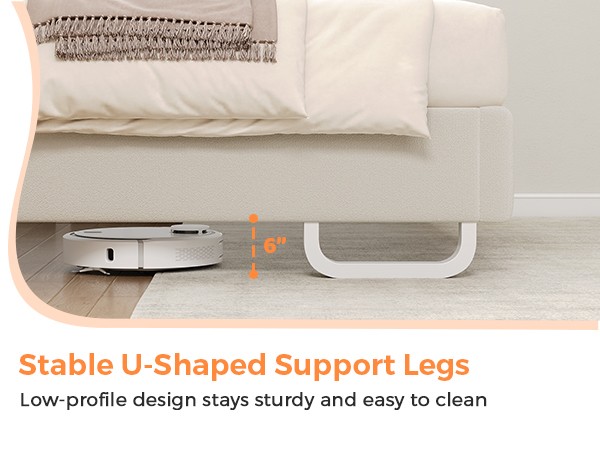 Easy Assembly Upholstered Beige Bed Adjustable Headboad With LED Light