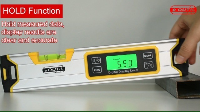 12" Digital Level Protractor IP54 Bubble Inclinometer Angle Finder LED Backlight