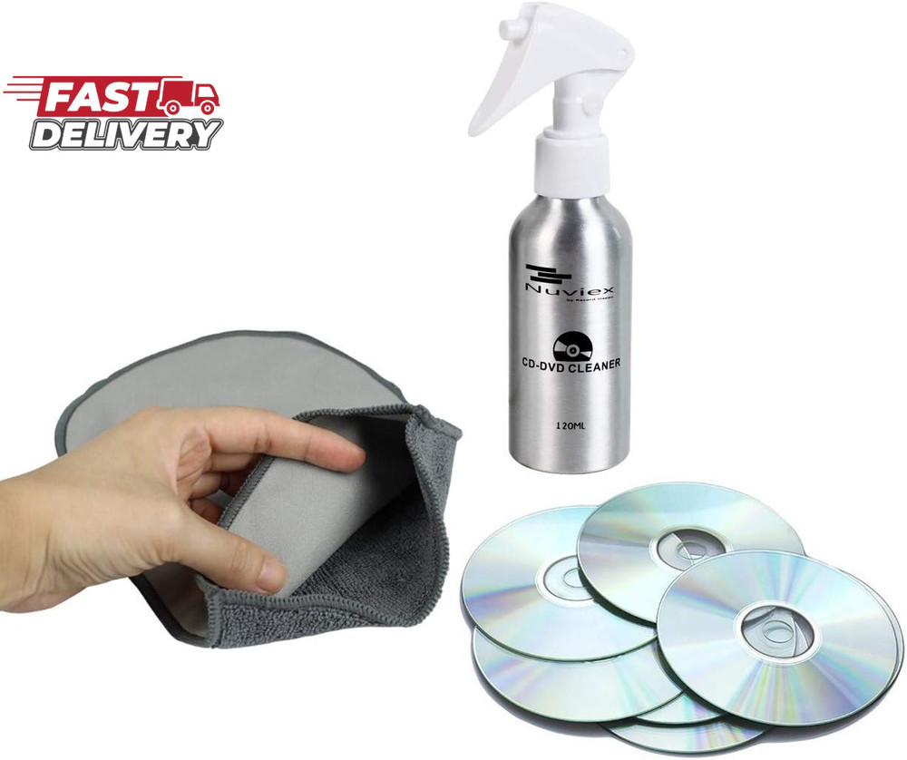 CD DVD Cleaner Solution Spray Fluid - Premium Compact Disc Cleaning Kit with Ant