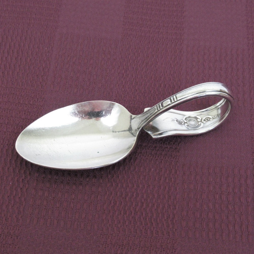 Harmony House Maytime curved handle baby spoon silverplate flatware