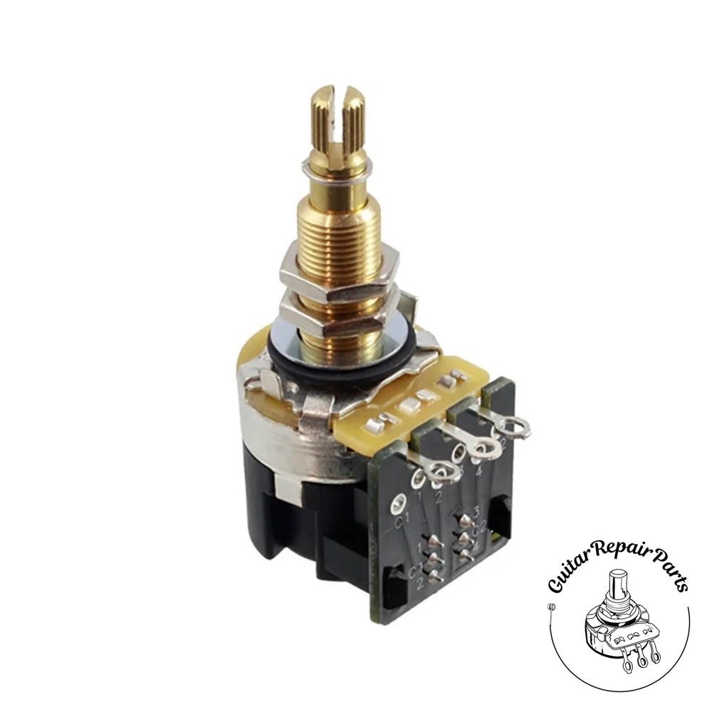 CTS 500k Push-Pull Pot, DPDT, Audio Taper, 3/4" Bushing, Split-Shaft