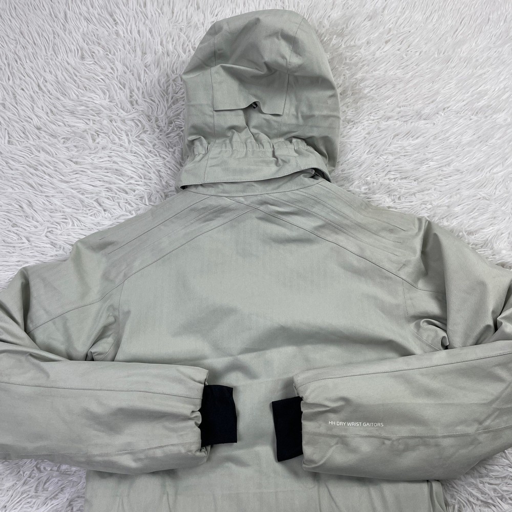 Helly Hansen Jacket Womens Medium Gray Double Collar Hooded Helly Tech Insulated