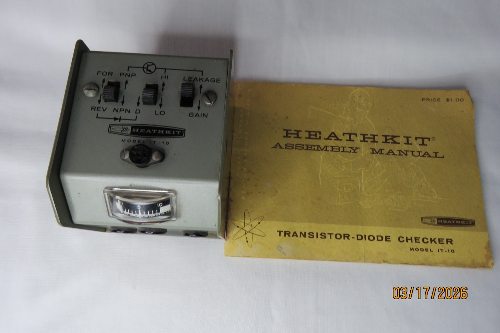 Heathkit Daystrom Model IT-10 Transistor-Diode Checker w/ Manual ✅️TESTED