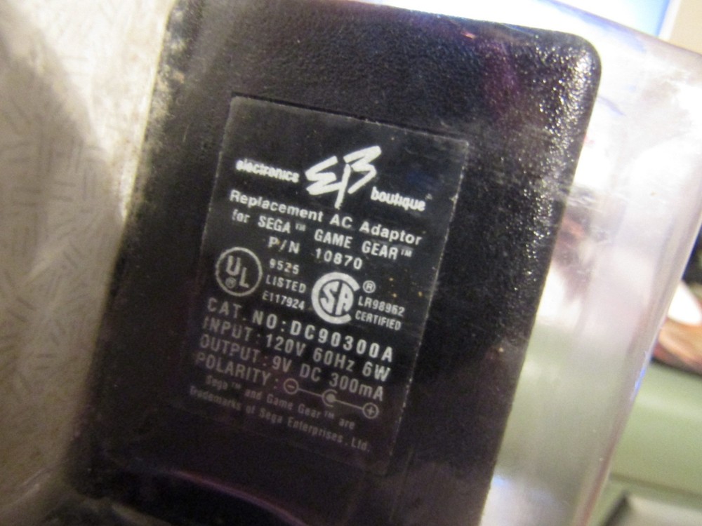 New EB 10870 Sega AC Adaptor DC90300A Replacement