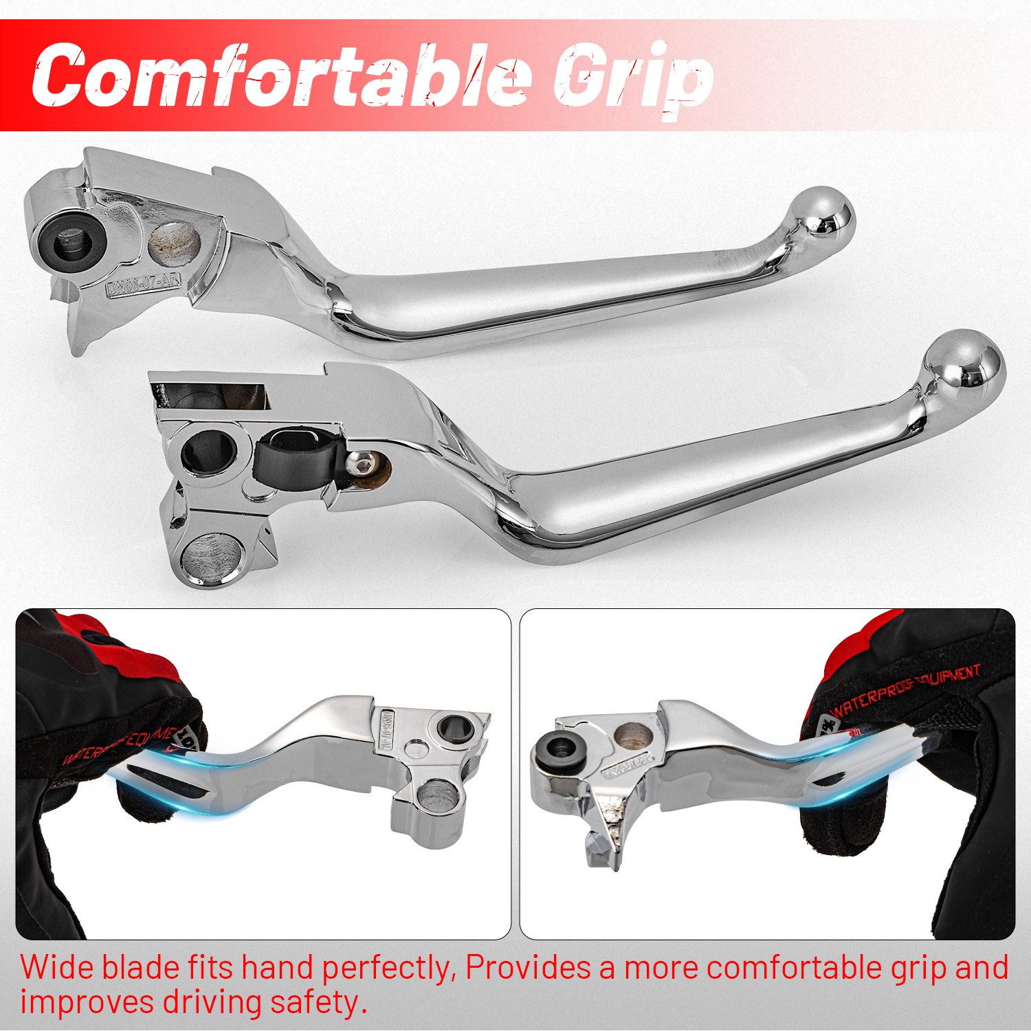 NEW Chrome Clutch Brake Lever Hand Levers Handbrake For Harley Road King Softail